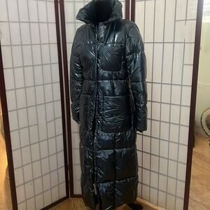 MANGO‎ MNG METALLIC PUFFER JACKET NWOT IN PETRO BLUE SIZE US XS